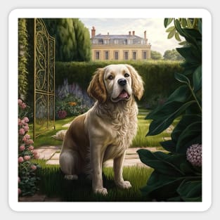 Dog at French Garden Sticker